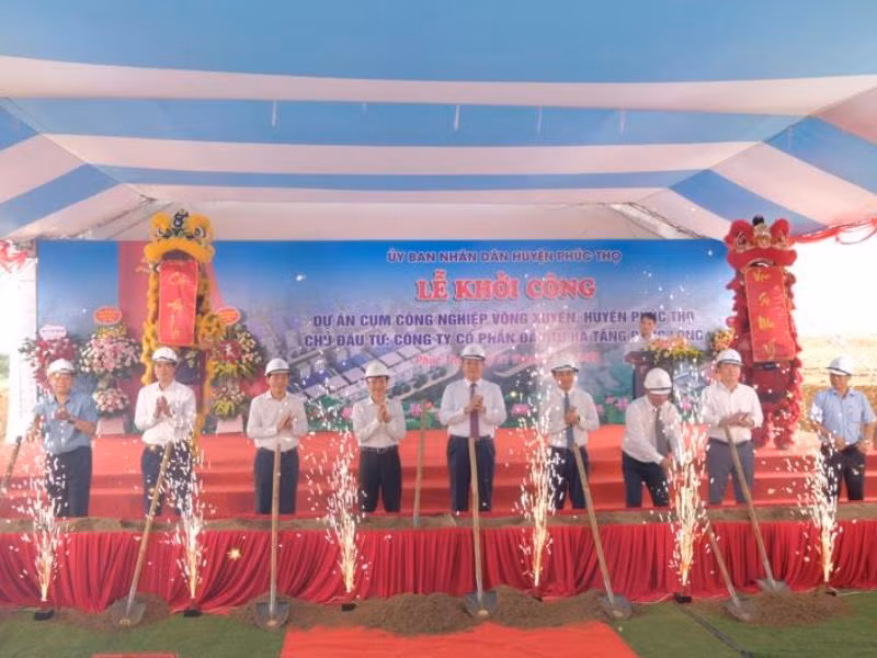 Khởi công dự án Cụm công nghiệp Võng Xuyên (huyện Phúc Thọ, Hà Nội). Ảnh internet