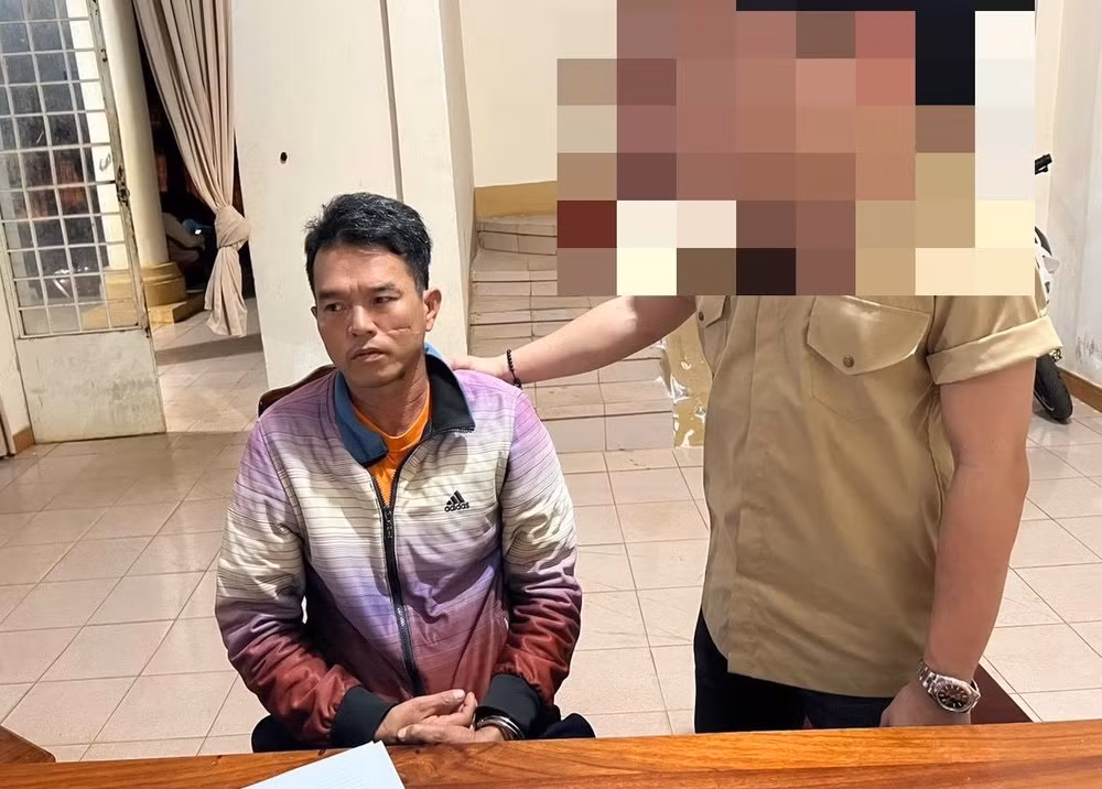 Đối tượng Nguyễn Văn Hiệp tại cơ quan công an.