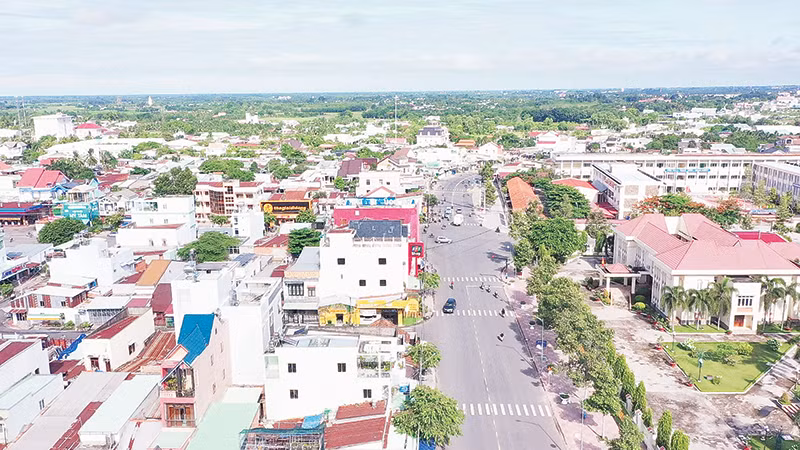 Một góc thị xã Hòa Thành.