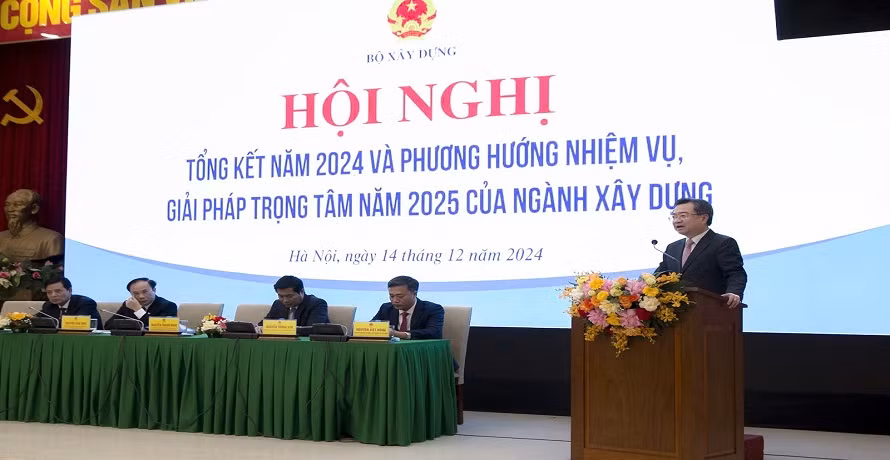 Bộ trưởng Xây dựng Nguyễn Thanh Nghị phát biểu tại hội nghị.