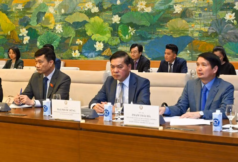 Đoàn đại biểu Việt Nam dự buổi tiếp.