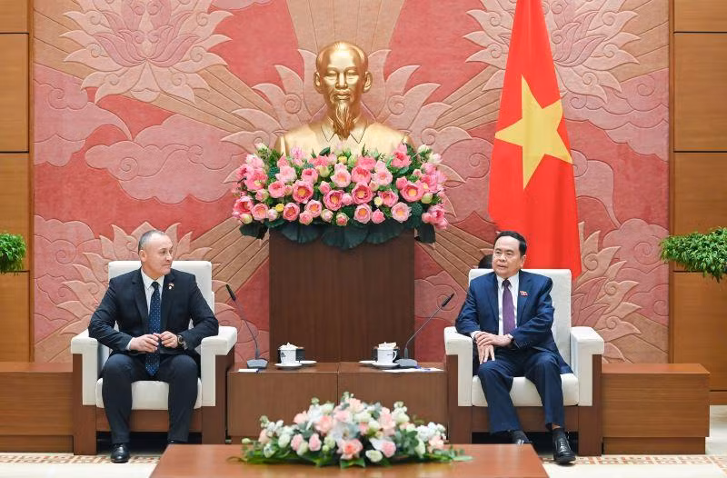 Phó Chủ tịch Thường trực Quốc hội Trần Thanh Mẫn tiếp Chủ tịch Nhóm Nghị sĩ hữu nghị Rumani-Việt Nam, Eugen Neata.