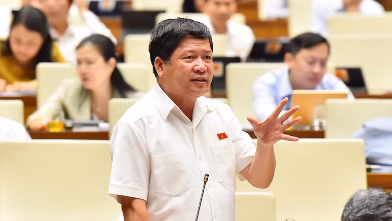 Đại biểu Tạ Văn Hạ (đoàn Quảng Nam). (Ảnh: Thủy Nguyên)