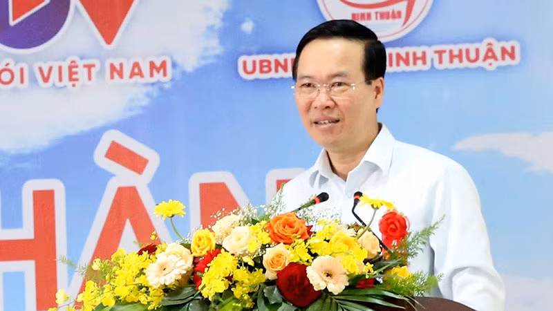 Chủ tịch nước Võ Văn Thưởng dự và phát biểu chỉ đạo.