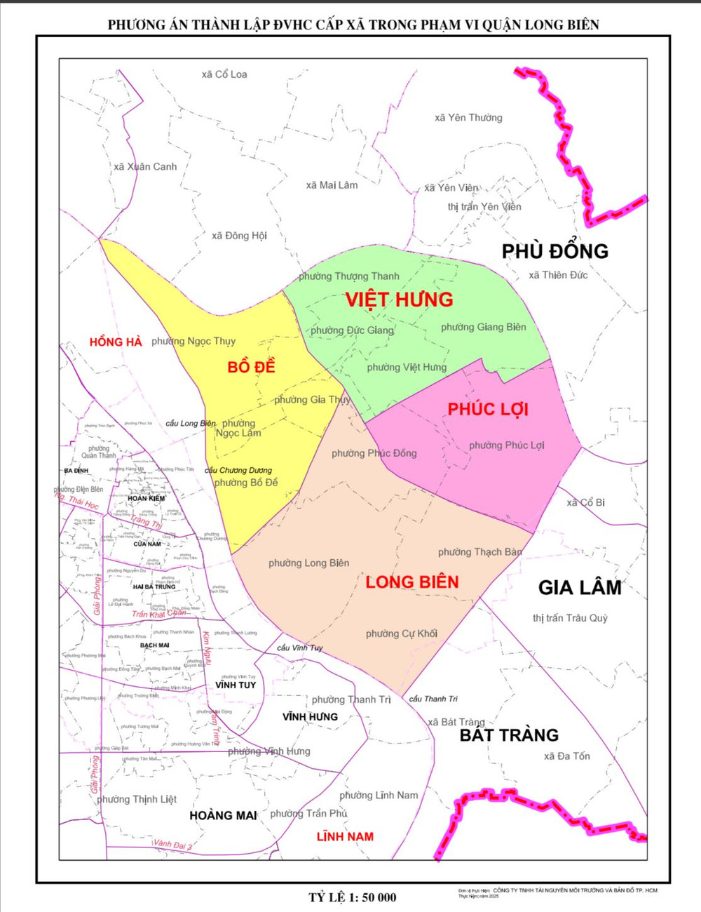 Phương án sắp xếp cấp xã tại quận Long Biên. (Ảnh: Ủy ban nhân dân quận Long Biên) Phương án sắp xếp cấp xã tại quận Long Biên. (Ảnh: Ủy ban nhân dân quận Long Biên)