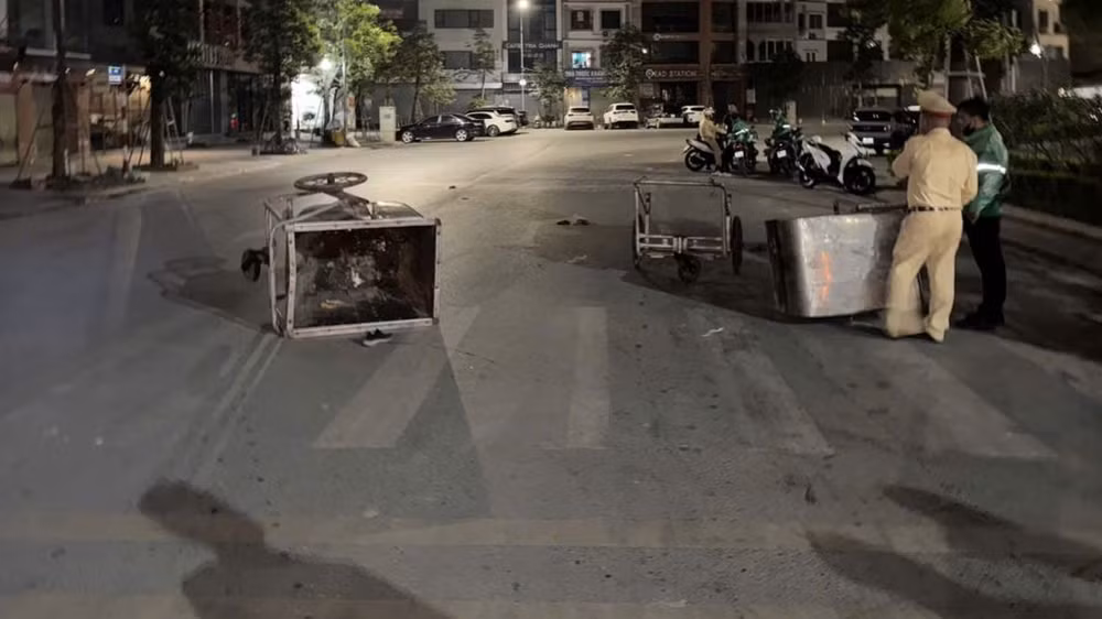 Hiện trường nơi chị Y. gặp nạn. 
