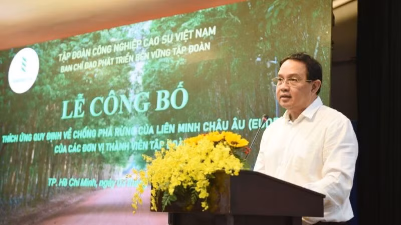 Ông Trương Minh Trung, Phó Tổng Giám đốc VRG, Phó Ban Chỉ đạo Phát triển bền vững VRG phát biểu.
