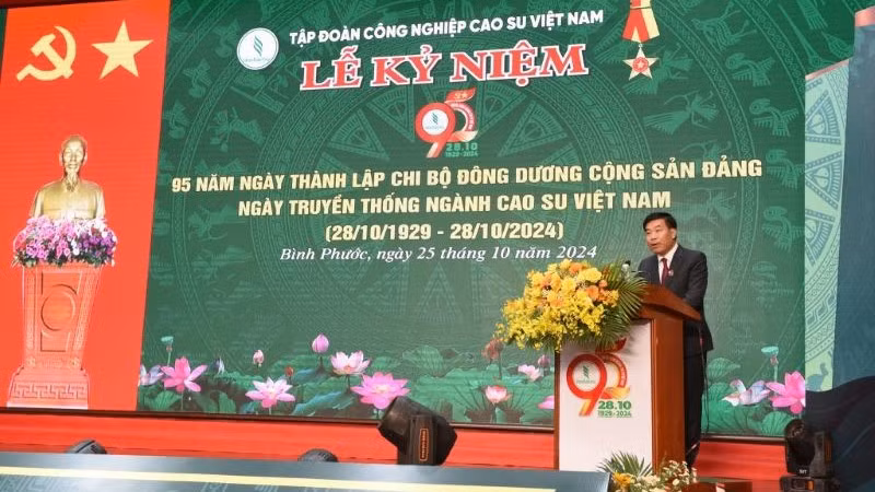 Uỷ viên Trung ương Đảng, Bí thư Tỉnh ủy Bình Phước Nguyễn Mạnh Cường phát biểu tại lễ kỷ niệm