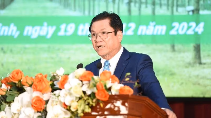 Ông Lê Thanh Hưng, Phó Bí thư Đảng ủy, Phó Tổng Giám đốc VRG phát biểu.