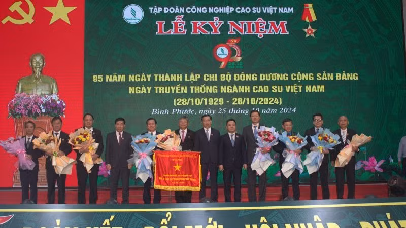 Tập đoàn Công nghiệp Cao-su Việt Nam nhận Cờ thi đua Chính phủ.