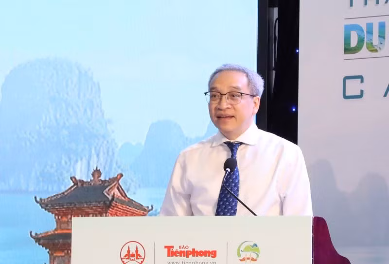 Thứ trưởng Văn hóa, Thể thao và Du lịch Phan Tâm phát biểu tại hội thảo. (Ảnh: ĐỨC PHƯƠNG)