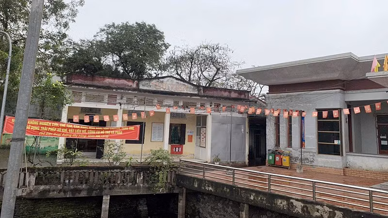 Nhà thư viện thôn được mượn làm địa điểm dạy học cho Trường mầm non Vân Côn C, xã Vân Côn, huyện Hoài Đức, thành phố Hà Nội.