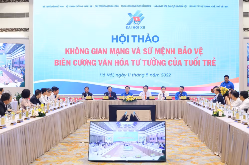 Hội thảo “Không gian mạng và sứ mệnh bảo vệ biên cương văn hóa tư tưởng của tuổi trẻ”. Ảnh: Đoàn TNCS Hồ Chí Minh
