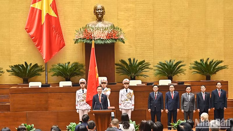 Chủ tịch nước Võ Văn Thưởng tuyên thệ nhậm chức. (Ảnh: Duy Linh)