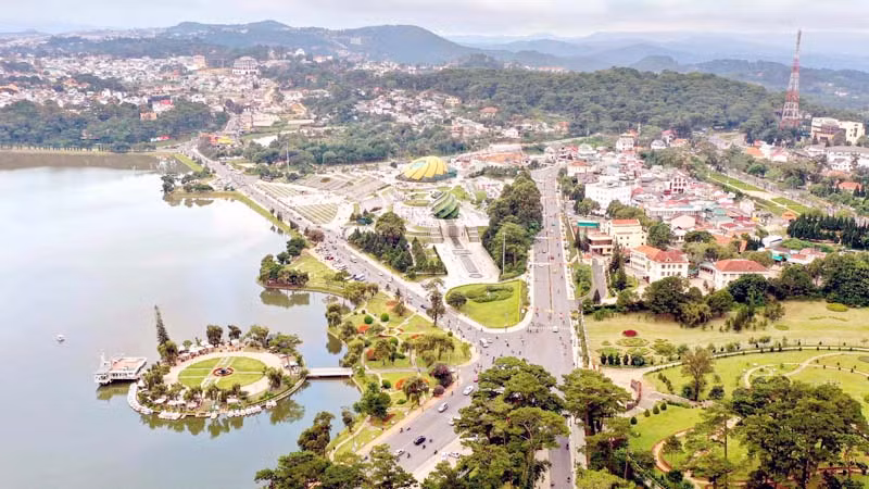 Khu vực trung tâm thành phố Đà Lạt hôm nay.