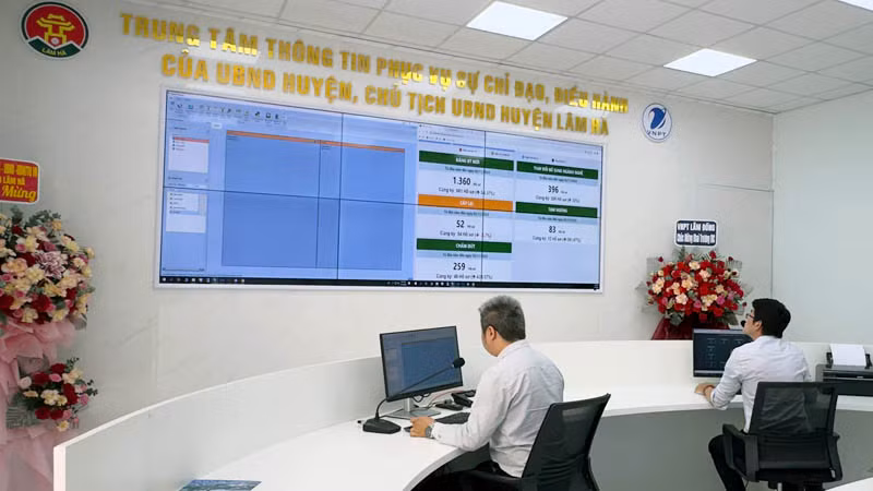 Chính thức vận hành Trung tâm IOC huyện Lâm Hà.