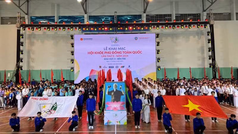 Lễ khai mạc Hội khỏe Phù Đổng toàn quốc lần thứ 10 - năm 2024, khu vực 5 được tổ chức tại tỉnh Bến Tre.