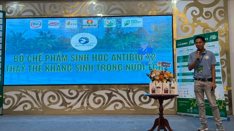 Dự án bộ chế phẩm sinh học thay thế kháng sinh nuôi ếch của Nguyễn Trung Tính (Đồng Tháp) tham gia cuộc thi