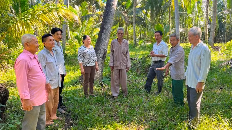 Địa điểm tổ chức lễ đón nhận cờ danh dự Tám Chữ Vàng tại ấp Giồng Đồng, xã Tân Lợi Thạnh.