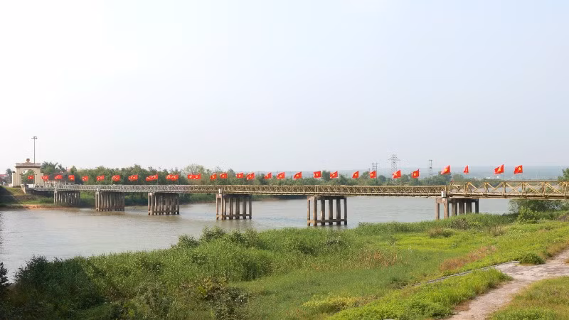 Cảnh sắc thanh bình ở Đôi bờ Hiền Lương - Bến Hải.