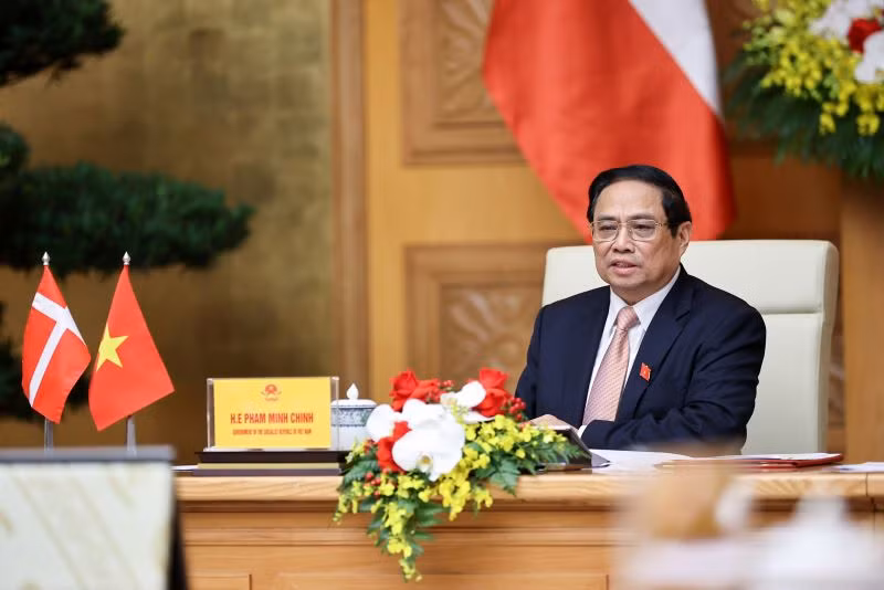 Thủ tướng Phạm Minh Chính phát biểu tại hội đàm.