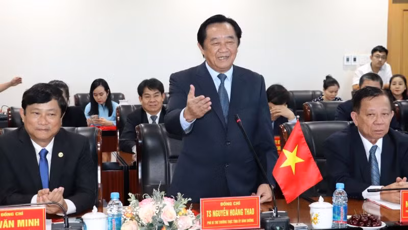 Phó Bí thư Thường trực Tỉnh ủy Bình Dương Nguyễn Hoàng Thao phát biểu ý kiến.