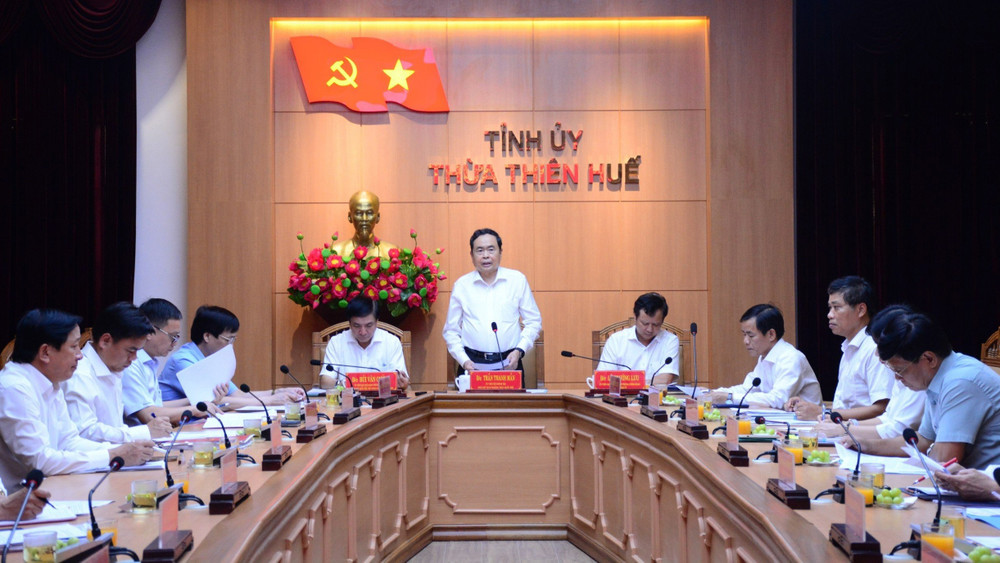 Ủy viên Bộ Chính trị, Phó Chủ tịch thường trực Quốc hội Trần Thanh Mẫn đánh giá cao tinh thần làm việc của tỉnh Thừa Thiên Huế. (Ảnh: Cổng thông tin Chính phủ)