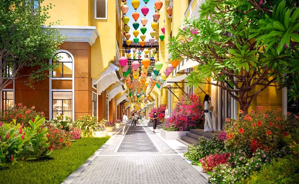 Phối cảnh minh họa tuyến phố đèn lồng tại dự án Nam Ô Heritage.