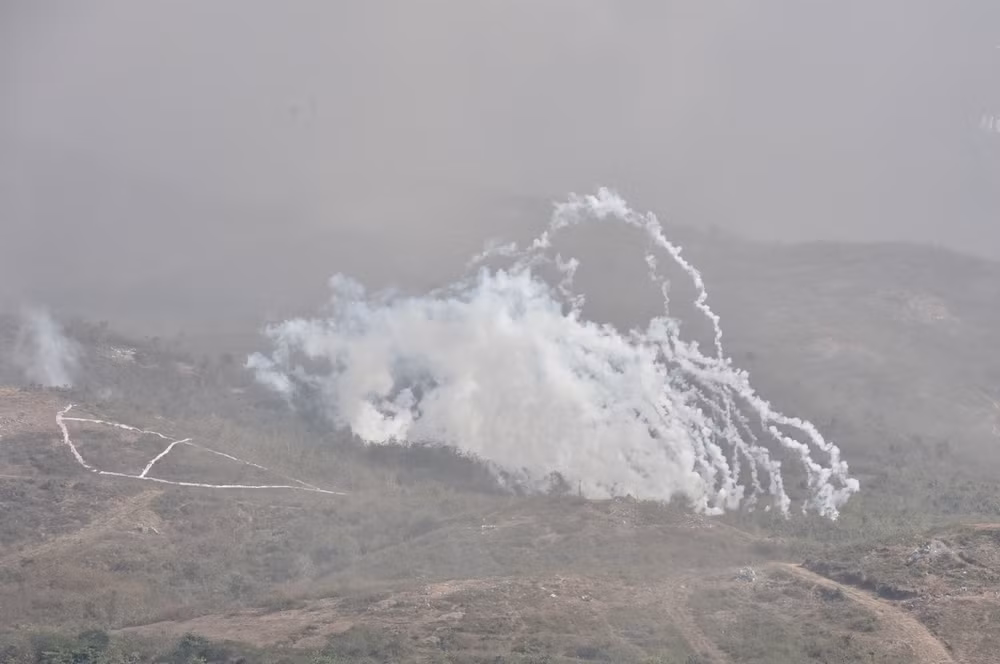 Khu vực diễn tập. (Ảnh: TRẦN HẢI)