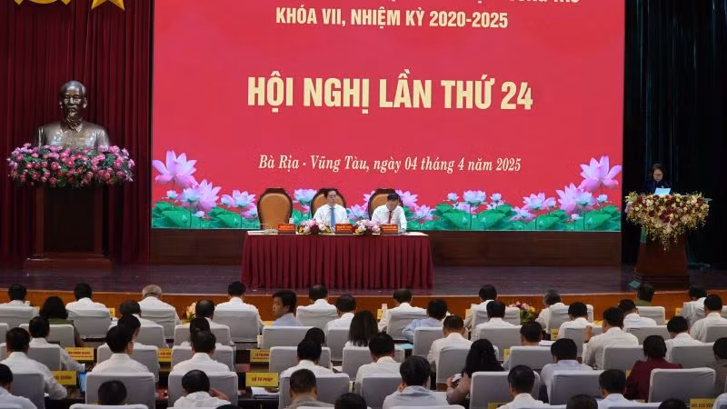 Toàn cảnh Hội nghị lần thứ 24 Ban Chấp hành Đảng bộ tỉnh Bà Rịa-Vũng Tàu.