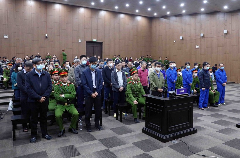 Các bị cáo tại phiên xét xử.