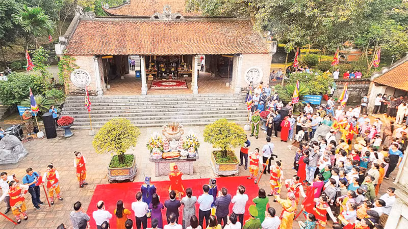 Một phần kiến trúc đền Bà Triệu dưới chân núi Gai, xã Triệu Lộc, huyện Hậu Lộc, tỉnh Thanh Hóa.