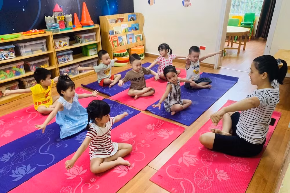 Giờ học tại một cơ sở mầm non độc lập.(Ảnh: Trường mầm non tư thục Hạt vừng)