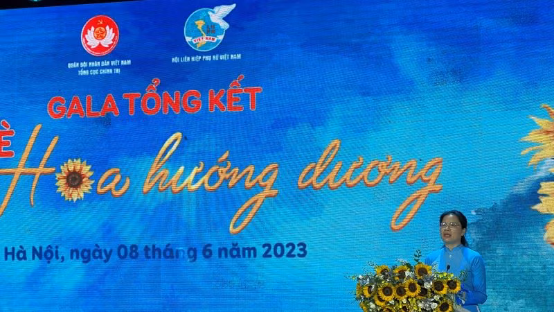 Chủ tịch Hội Liên hiệp Phụ nữ Việt Nam Hà Thị Nga phát biểu tại chương trình.