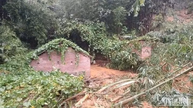 Hiện trường vụ sạt lở đất tại thôn Phìn Chải 2, xã A Lù, huyện Bát Xát, Lào Cai.