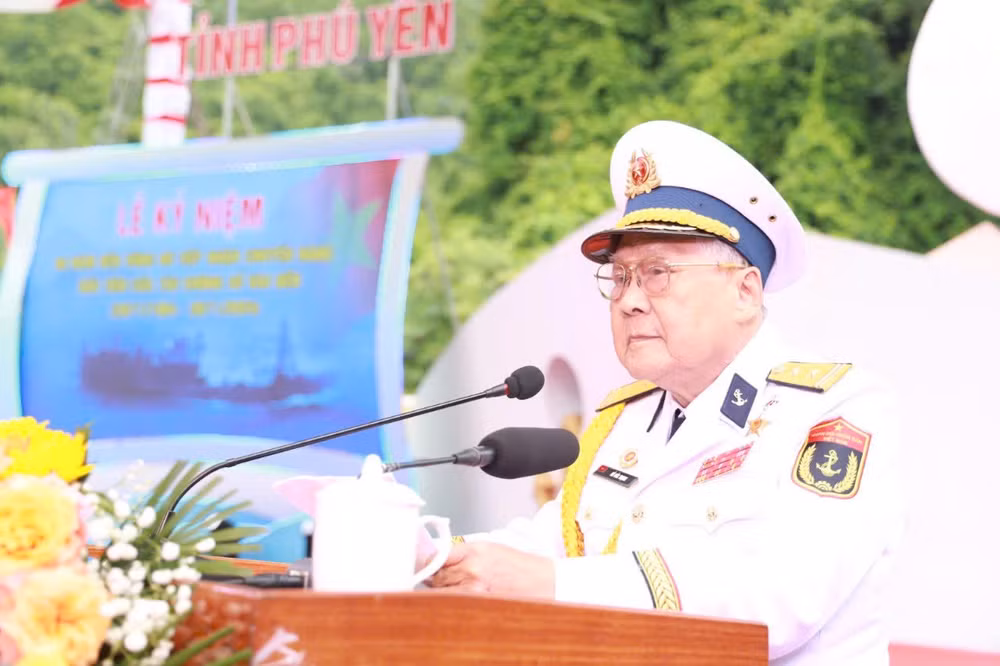 Anh hùng Lực lượng vũ trang nhân dân, Trung tá Hồ Đắc Thạnh phát biểu tại Lễ kỷ niệm.