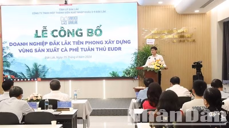 Simexco Daklak là doanh nghiệp tiên phong của Việt Nam xây dựng vùng sản xuất cà -phê tuân thủ ERDR.