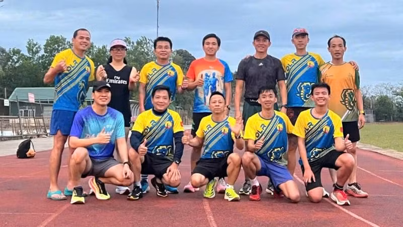 Các thành viên Hội Chạy bộ tỉnh Đắk Lắk tích cực luyện tập để tham gia giải.