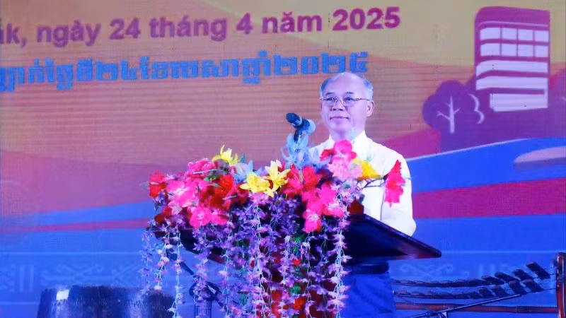 Phó Chủ tịch Ủy ban nhân dân tỉnh Đắk Lắk Trương Công Thái phát biểu tại chương trình.