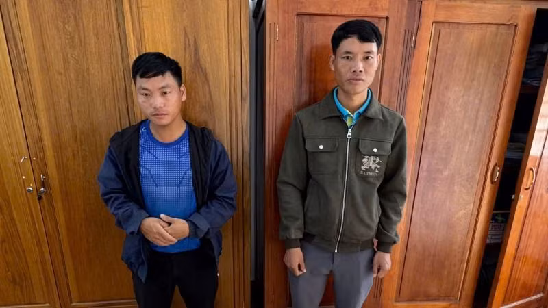 Hai đối tượng Thào A Lử và Tráng A Trư bị bắt giữ.