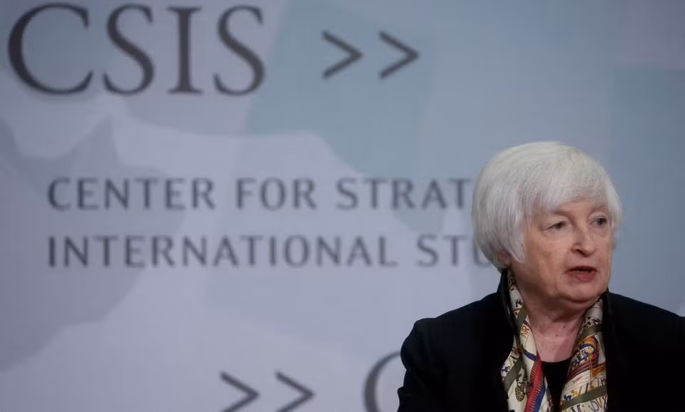 Bộ trưởng Tài chính Hoa Kỳ Janet Yellen tại Trung tâm Nghiên cứu chiến lược và quốc tế (CSIS) ở Washington, Hoa Kỳ, ngày 9/2/2023. (Ảnh: Reuters)