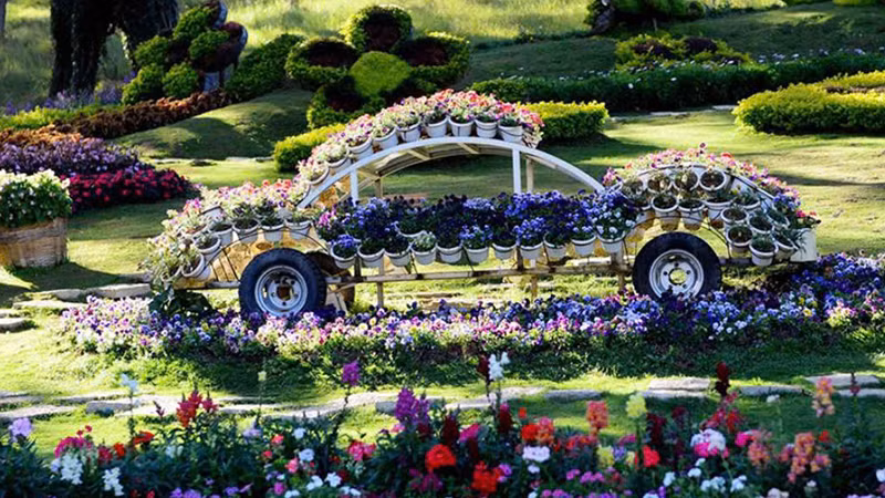 Không gian hoa muôn sắc trong các kỳ Festival Hoa Đà Lạt luôn tạo ấn tượng với du khách. (Ảnh BTC)