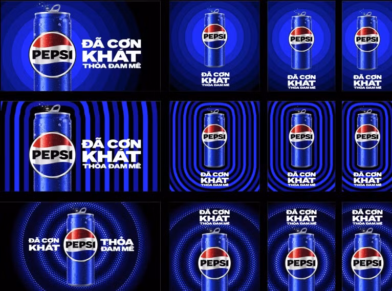 Bộ nhận diện mới của thương hiệu Pepsi.
