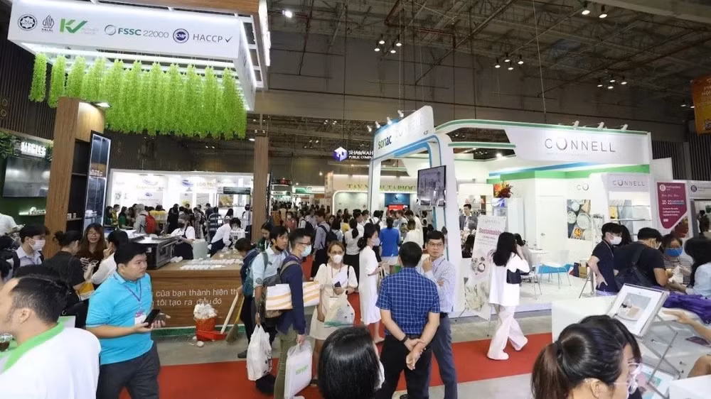 Hoạt động triển lãm thực phẩm và đồ uống năm 2023. (Ảnh: Ban tổ chức cung cấp)