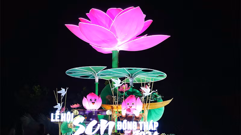 Một góc đại cảnh tại Lễ hội Sen Đồng Tháp.