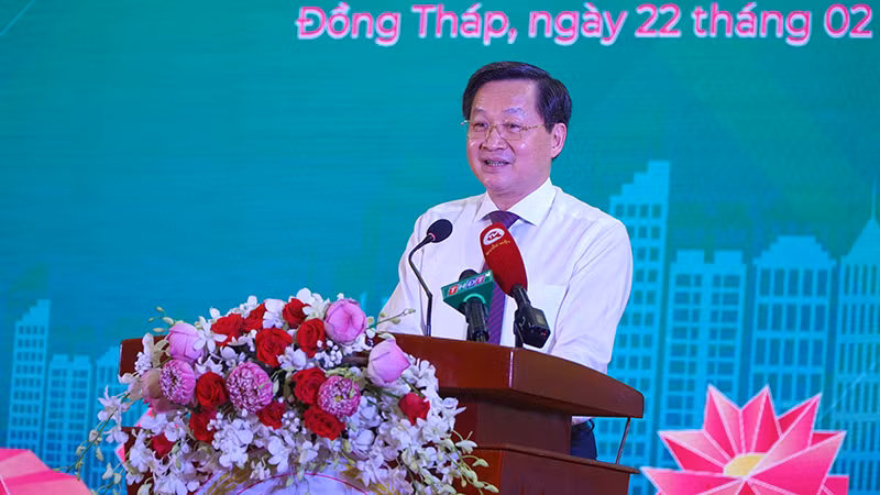 Phó Thủ tướng Lê Minh Khái phát biểu chỉ đạo hội nghị. Ảnh: HỮU NGHĨA