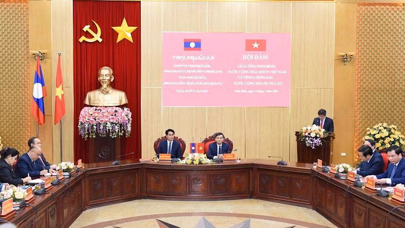 Quang cảnh hội đàm. (Ảnh: XUÂN TRƯỜNG)