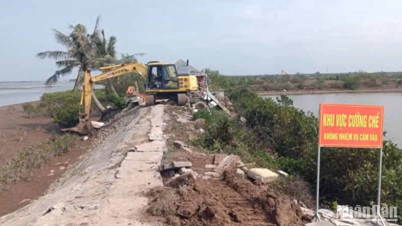 Huyện Tiền Hải triển khai 4 tổ công tác thực hiện việc cưỡng chế theo quy định hiện hành.