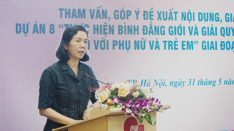 Phó Chủ tịch Hội Liên hiệp Phụ nữ Việt Nam Nguyễn Thị Minh Hương phát biểu tại Hội thảo. Phó Chủ tịch Hội Liên hiệp Phụ nữ Việt Nam Nguyễn Thị Minh Hương phát biểu tại Hội thảo.