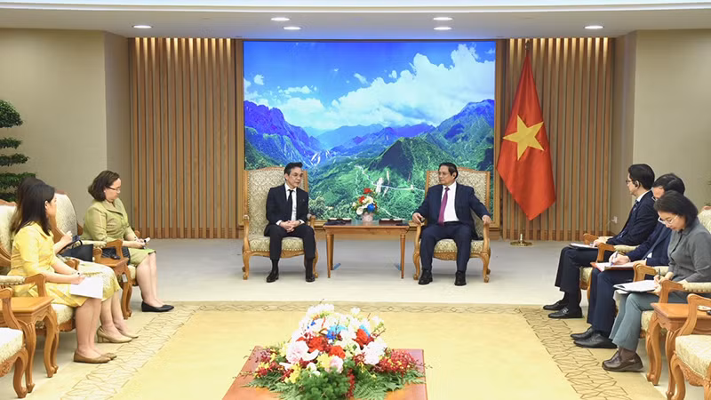 Quang cảnh buổi tiếp. (Ảnh: TRẦN HẢI)